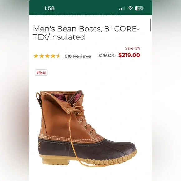 Brown Bean Boots fits men’s size 7-7 1/2 - Picture 5 of 5